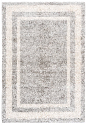 Safavieh Gemma Plush Grey Ivory Shag Rug — Turkish Power-Loomed, 7/8" Pile, Durable Soft Blend For Living Rooms 5'-3" x 7'-6" GMA608F-5