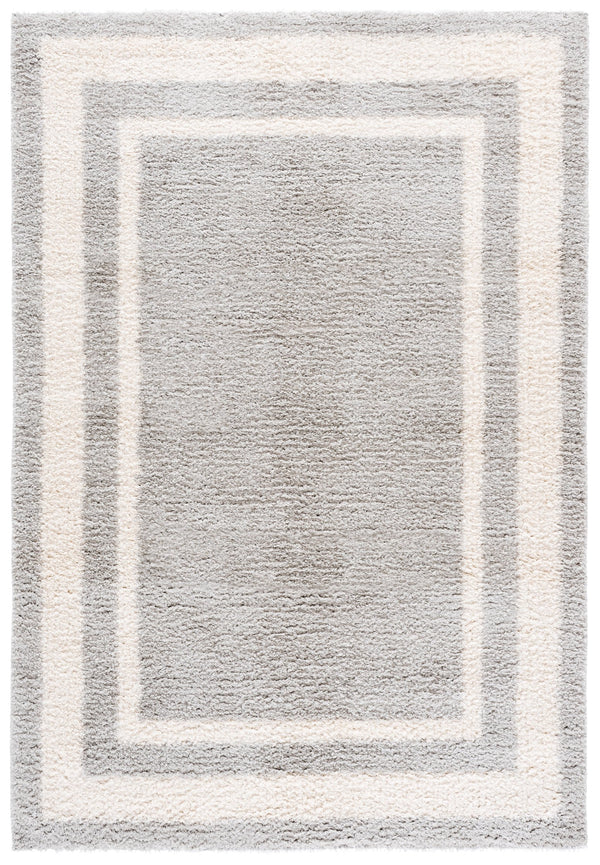 Safavieh Gemma Plush Grey Ivory Shag Rug — Low-Profile 7/8" Pile, Power-Loomed In Turkey For Durable Comfort 4'-0" x 6'-0" GMA608F-4