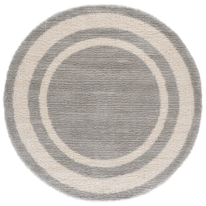 Safavieh Gemma Plush Grey Ivory Shag Rug — Turkish Power-Loomed, 7/8" Pile, Durable Soft Blend For Living Rooms 5'-3" x 7'-6" GMA608F-5