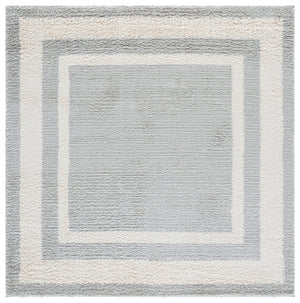 Safavieh Gemma Plush Grey Ivory Shag Rug — Turkish Power-Loomed, 7/8" Pile, Durable Soft Blend For Living Rooms 5'-3" x 7'-6" GMA608F-5