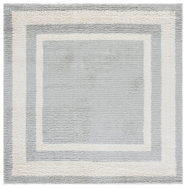 Safavieh Gemma Plush Grey Ivory Shag Rug — Turkish Power-Loomed, 7/8" Pile, Durable Soft Blend For Living Rooms 5'-3" x 7'-6" GMA608F-5
