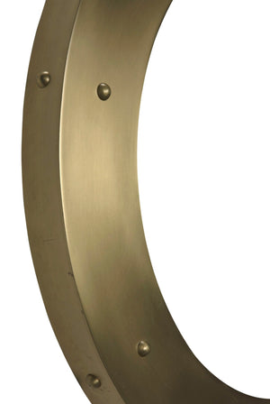 Noir Clay Mirror - Handcrafted Round Iron Frame with Sculptural Design for Modern Home Decor Style Antique Brass GMIR139MB-L