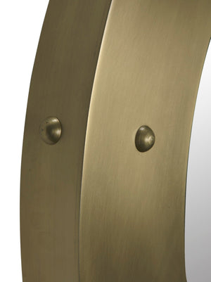 Noir Clay Mirror - Handcrafted Round Iron Frame with Sculptural Design for Modern Home Decor Style Antique Brass GMIR139MB-L