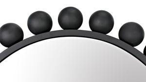 Noir Cooper Mirror - Handcrafted Round Wall Mirror in Matte Black Iron for Modern and Industrial Spaces GMIR147MTB