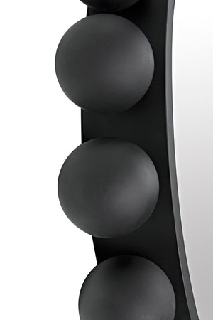 Noir Cooper Mirror - Handcrafted Round Wall Mirror in Matte Black Iron for Modern and Industrial Spaces GMIR147MTB