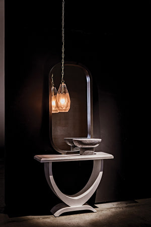 Noir Gorky Mirror II - Modern Elongated Design with Hand-Finished Iron Frame for Contemporary Spaces Pale GMIR170P