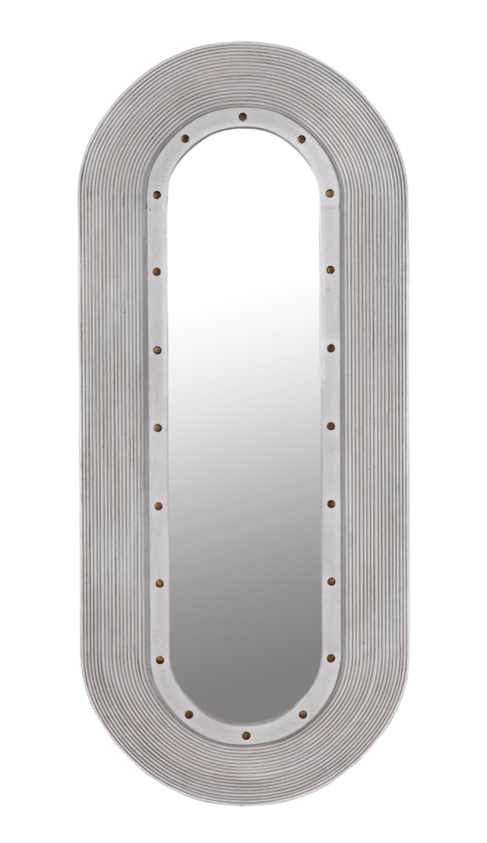 Noir Luna Mirror - Coastal Charm Full-Length Decorative Reflector with Hand-Carved Mahogany Frame GMIR171WH