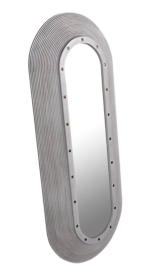 Noir Luna Mirror - Coastal Charm Full-Length Decorative Reflector with Hand-Carved Mahogany Frame GMIR171WH