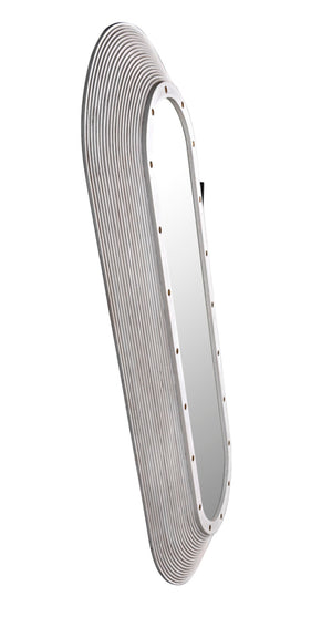 Noir Luna Mirror - Coastal Charm Full-Length Decorative Reflector with Hand-Carved Mahogany Frame GMIR171WH