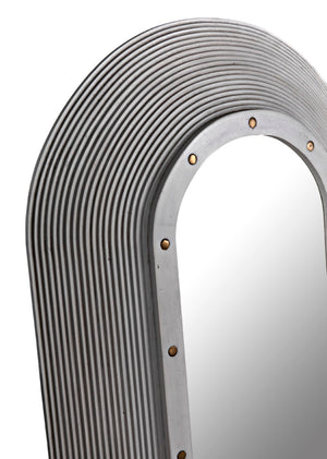 Noir Luna Mirror - Coastal Charm Full-Length Decorative Reflector with Hand-Carved Mahogany Frame GMIR171WH