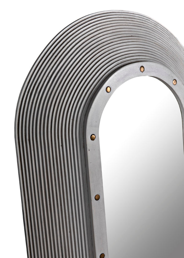 Noir Luna Mirror - Coastal Charm Full-Length Decorative Reflector with Hand-Carved Mahogany Frame GMIR171WH