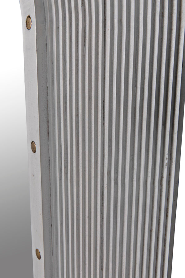 Noir Luna Mirror - Coastal Charm Full-Length Decorative Reflector with Hand-Carved Mahogany Frame GMIR171WH