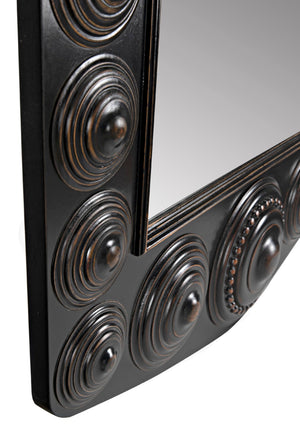 Noir Nanna Mirror - Handcrafted Mahogany Statement Piece with Vintage Charm and Modern Elegance GMIR172HB