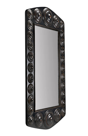 Noir Nanna Mirror - Handcrafted Mahogany Statement Piece with Vintage Charm and Modern Elegance GMIR172HB