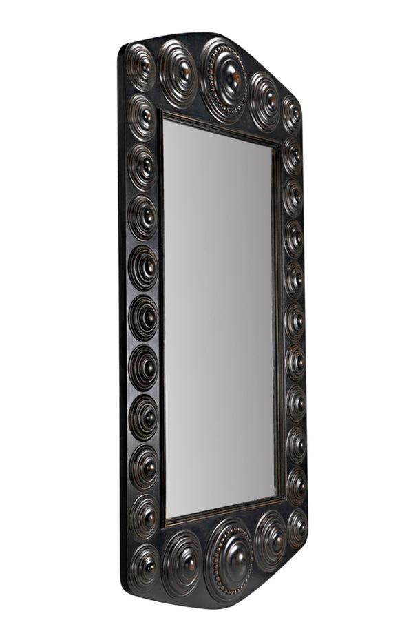 Noir Nanna Mirror - Handcrafted Mahogany Statement Piece with Vintage Charm and Modern Elegance GMIR172HB