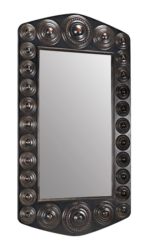 Noir Nanna Mirror - Handcrafted Mahogany Statement Piece with Vintage Charm and Modern Elegance GMIR172HB