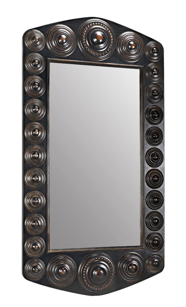 Noir Nanna Mirror - Handcrafted Mahogany Statement Piece with Vintage Charm and Modern Elegance GMIR172HB
