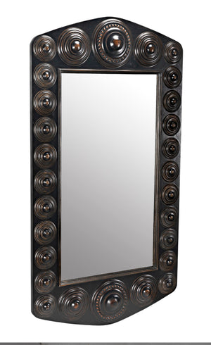 Noir Nanna Mirror - Handcrafted Mahogany Statement Piece with Vintage Charm and Modern Elegance GMIR172HB