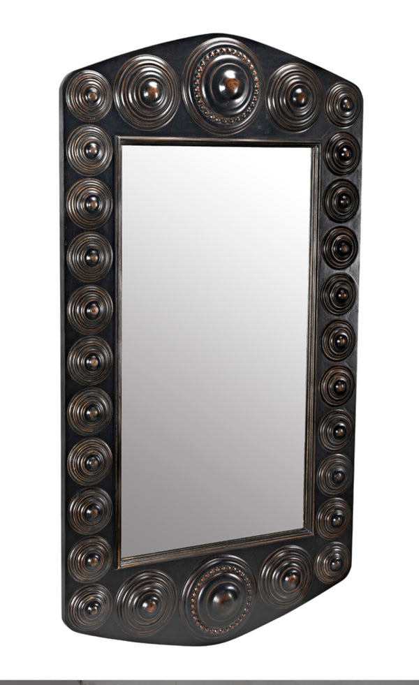Noir Nanna Mirror - Handcrafted Mahogany Statement Piece with Vintage Charm and Modern Elegance GMIR172HB