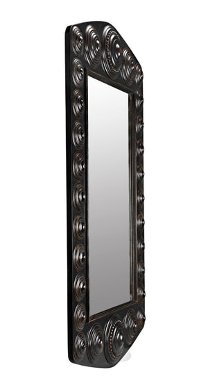 Noir Nanna Mirror - Handcrafted Mahogany Statement Piece with Vintage Charm and Modern Elegance GMIR172HB