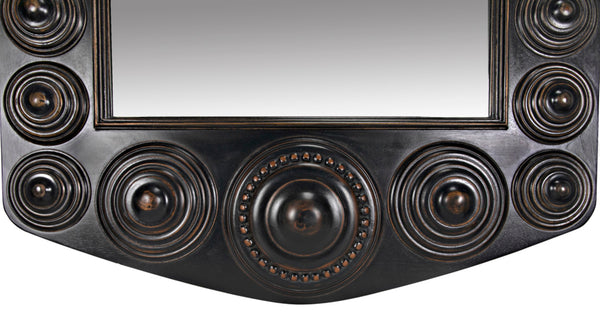 Noir Nanna Mirror - Handcrafted Mahogany Statement Piece with Vintage Charm and Modern Elegance GMIR172HB