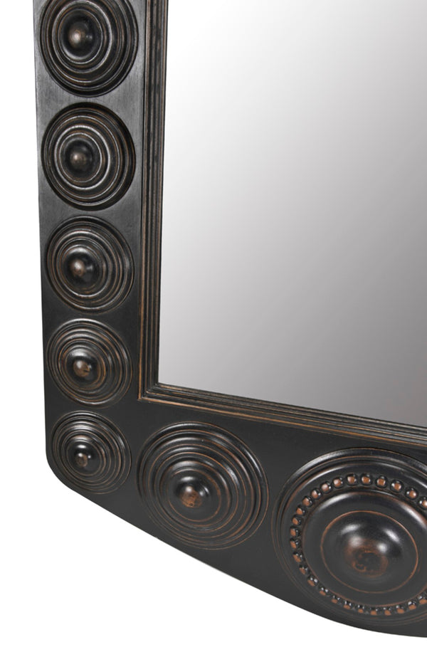 Noir Nanna Mirror - Handcrafted Mahogany Statement Piece with Vintage Charm and Modern Elegance GMIR172HB