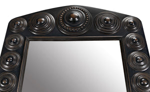 Noir Nanna Mirror - Handcrafted Mahogany Statement Piece with Vintage Charm and Modern Elegance GMIR172HB