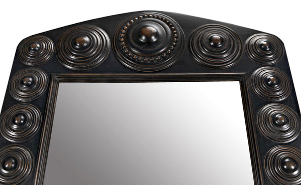 Noir Nanna Mirror - Handcrafted Mahogany Statement Piece with Vintage Charm and Modern Elegance GMIR172HB