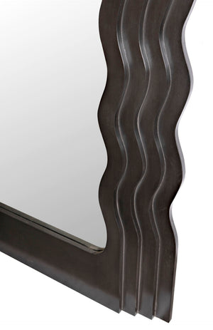 Noir Atticus Mirror, Handcrafted Vintage Charm with Mahogany Frame and Pale Finish for Elegant Spaces GMIR182P
