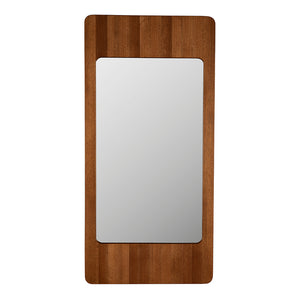 Noir Franklin Solid Wood Framed Wall Mirror Sculptural Accent for Entryways Bedrooms Living Rooms 25W x 2D x 52H GMIR186DW