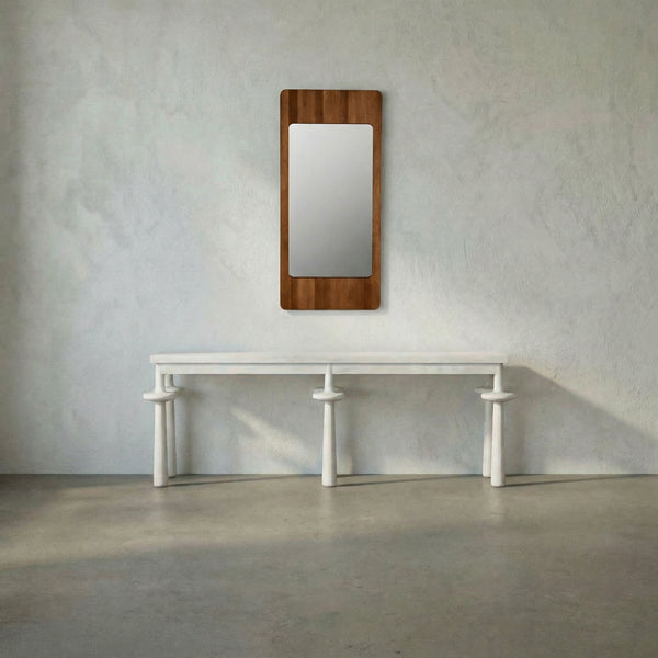 Franklin Solid Wood Framed Wall Mirror Sculptural Accent for Entryways Bedrooms Living Rooms