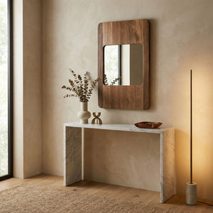 Franklin Solid Wood Framed Wall Mirror Sculptural Accent for Entryways Bedrooms Living Rooms