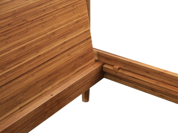 Greenington Monterey Solid Bamboo King Platform Bed with Angled Headboard and Tapered Legs Amber GMT0002AM