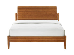 Greenington Monterey Solid Bamboo King Platform Bed with Angled Headboard and Tapered Legs Amber GMT0002AM