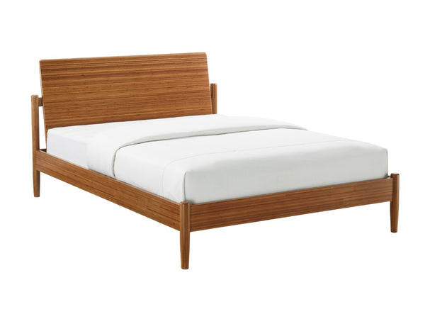 Greenington Monterey Solid Bamboo King Platform Bed with Angled Headboard and Tapered Legs Amber GMT0002AM