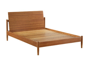 Greenington Monterey Solid Bamboo King Platform Bed with Angled Headboard and Tapered Legs Amber GMT0002AM