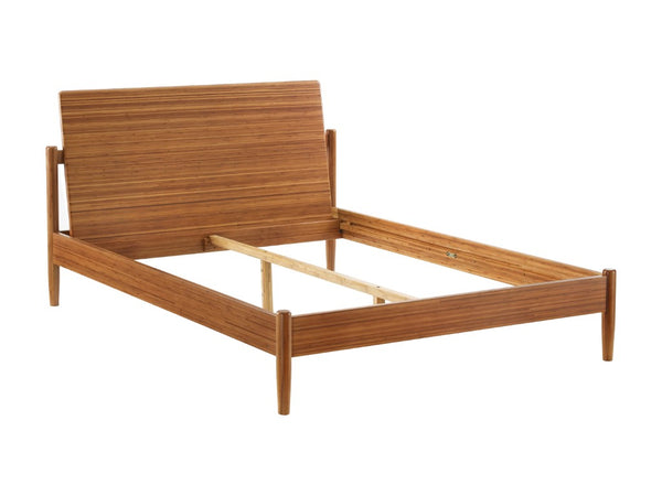 Greenington Monterey Solid Bamboo King Platform Bed with Angled Headboard and Tapered Legs Amber GMT0002AM