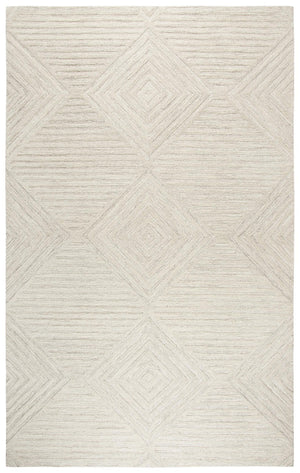 Alora Decor Geneva Hand-Tufted 100% Wool Rug In Ecru Ivory — Modern Geometric Texture, Plush Structured Feel 5' x 8' GENGN100600550508