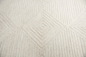 Alora Decor Geneva Hand-Tufted 100% Wool Runner In Ecru Ivory — Modern Geometric Texture For Hallways GENGN100600552608