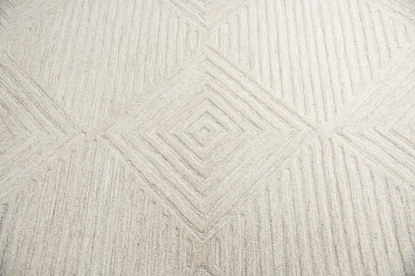 Alora Decor Geneva Hand-Tufted 100% Wool Runner In Ecru Ivory — Modern Geometric Texture For Hallways GENGN100600552608