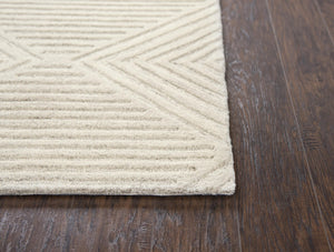 Alora Decor Geneva Hand-Tufted 100% Wool Runner In Ecru Ivory — Modern Geometric Texture For Hallways GENGN100600552608