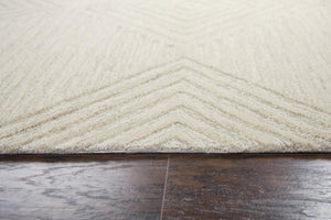 Alora Decor Geneva Hand-Tufted 100% Wool Runner In Ecru Ivory — Modern Geometric Texture For Hallways GENGN100600552608