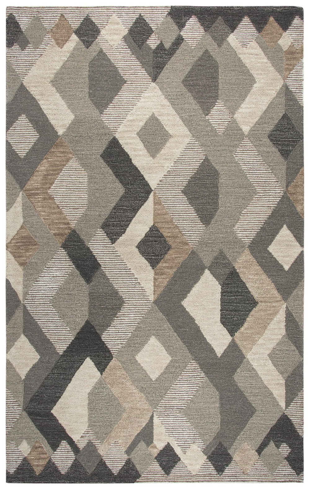 Alora Decor Geneva Hand‑Tufted 100% Wool Rug With Modern Geometric Stripe And Marled Pattern For Living Rooms 9' x 12' GENGN100855120912