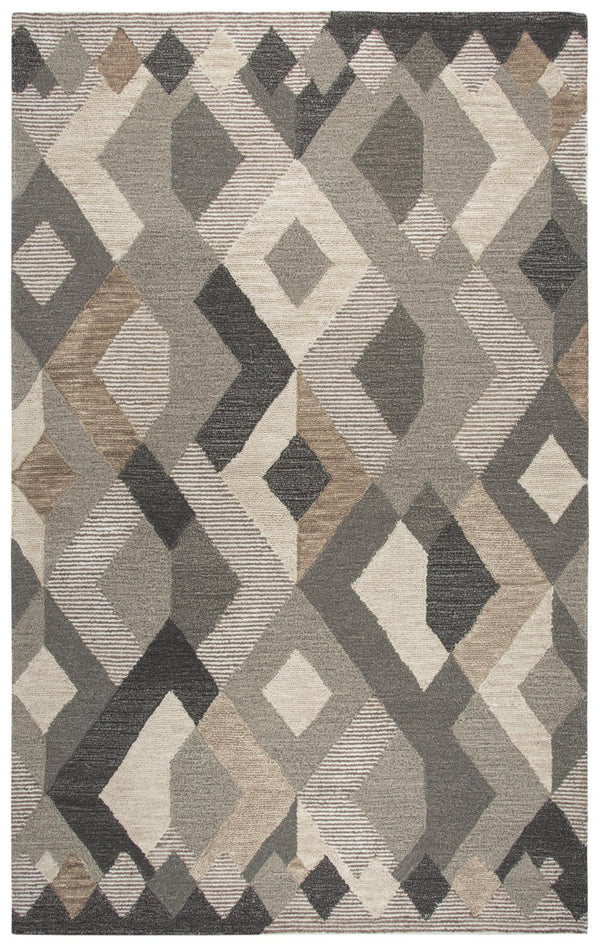 Alora Decor Geneva Hand‑Tufted 100% Wool Rug With Modern Geometric Stripe And Marled Pattern For Living Rooms 9' x 12' GENGN100855120912