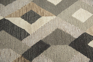 Alora Decor Geneva Hand‑Tufted 100% Wool Rug With Modern Geometric Stripe And Marled Pattern For Living Rooms 9' x 12' GENGN100855120912