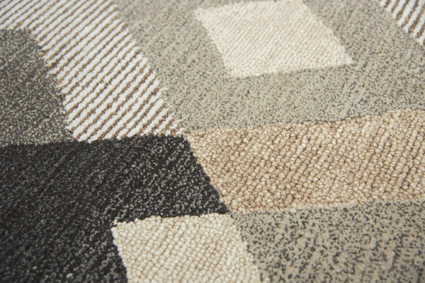 Alora Decor Geneva Hand‑Tufted 100% Wool Rug With Modern Geometric Stripe And Marled Pattern For Living Rooms 9' x 12' GENGN100855120912