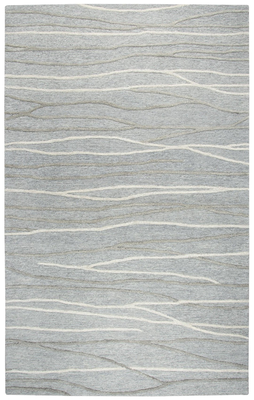 Alora Decor Geneva Hand-Tufted 100% Wool Rectangle Rug With Subtle Wavy Lines, Gray-Ivory Texture For Modern Rooms 10' x 13' GENGN101233550113