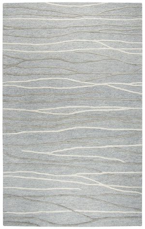 Alora Decor Geneva Hand-Tufted 100% Wool Rectangle Rug With Subtle Wavy Lines, Gray-Ivory Texture For Modern Rooms 10' x 13' GENGN101233550113