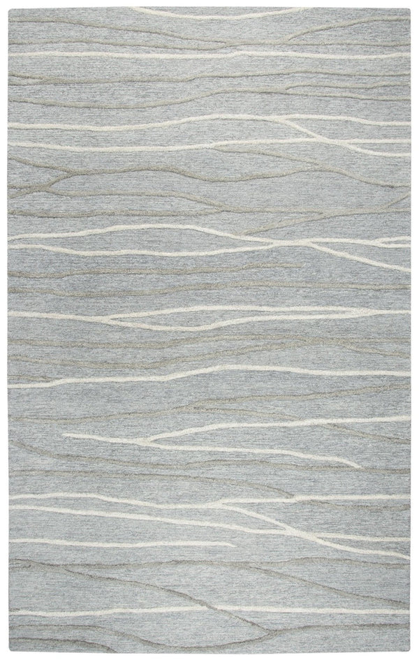 Alora Decor Geneva Hand-Tufted 100% Wool Rectangle Rug With Subtle Wavy Lines, Gray-Ivory Texture For Modern Rooms 10' x 13' GENGN101233550113