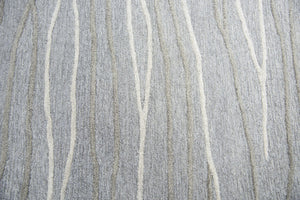Alora Decor Geneva Hand-Tufted 100% Wool Runner, Gray & Ivory Wavy Lines, Soft Low-High Pile For Hallways GENGN101233552608